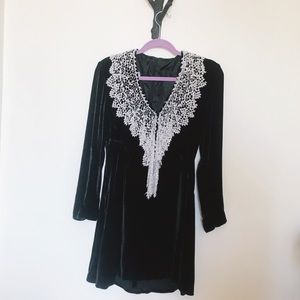 Vintage Black Velvet Dress